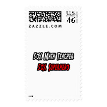 Math Teacher / Superhero Postage Stamps