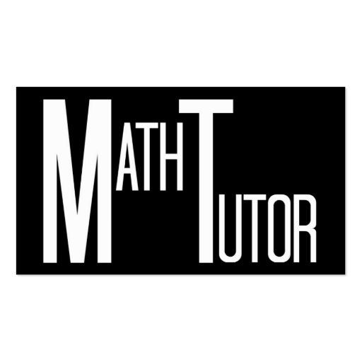 Math Tutor Black and White Business Cards (front side)