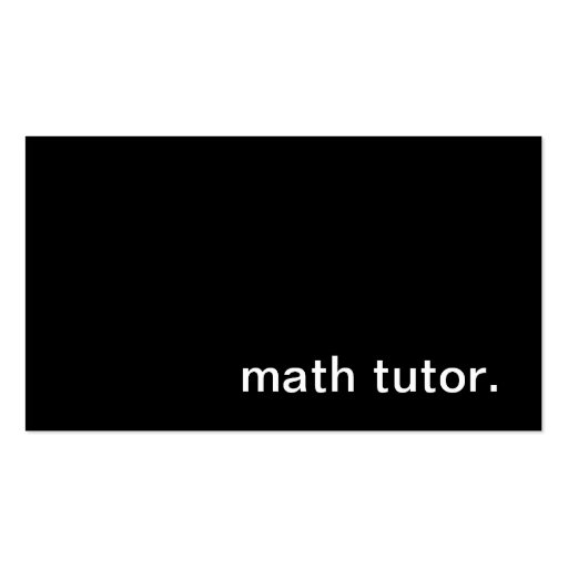 Math Tutor Business Card (front side)