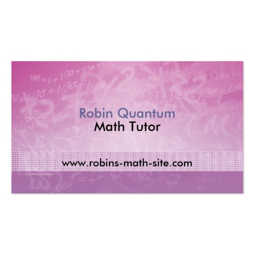 Math Tutor Business Card (back side)