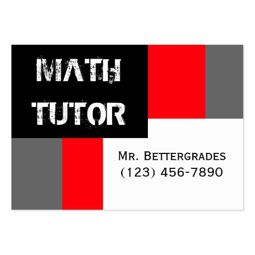 Math Tutor Business Card Templates (front side)