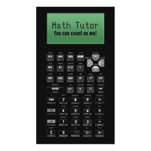 Math Tutor Business Cards (front side)