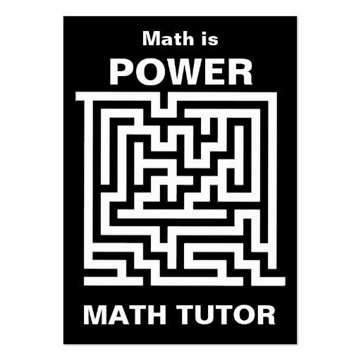 Math Tutor ... math is power Business Card (front side)