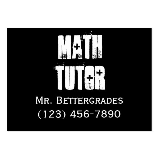 Math Tutor - templet Business Card Template (front side)