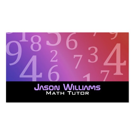 Math Tutoring Business Cards (front side)