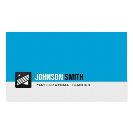 Mathematical Teacher - Personal Aqua Blue Business Card (front side)