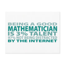 Mathematician 3% Talent postcards