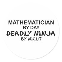 Mathematician Deadly Ninja by Night stickers by poorrichards Mathematician Deadly Ninja by Night stickers