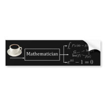 Mathematician machine (black) bumper stickers