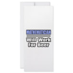 Mathematician...Will Work For Beer Full Color Rack Card