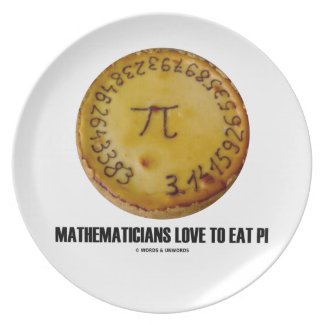 Mathematicians Love To Eat Pi (Pi On A Pie) Party Plate