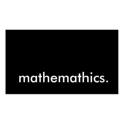 mathematics. business cards (front side)