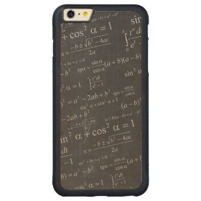 Mathematics Formulas on Chalkboard - Funny Unique Carved® Maple iPhone 6 Plus Bumper Case