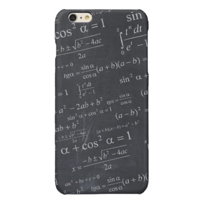 Mathematics Formulas on Chalkboard - Funny Unique Glossy iPhone 6 Plus Case