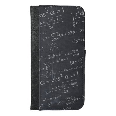 Mathematics Formulas on Chalkboard - Funny Unique iPhone 6/6S Plus Wallet Case