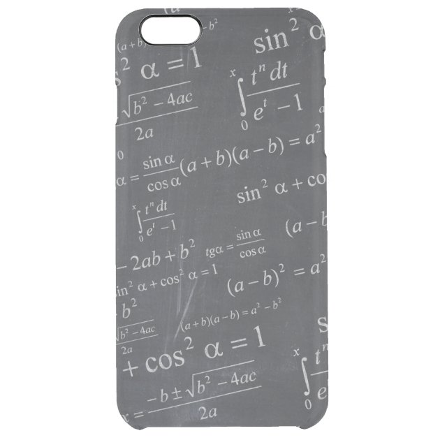 Mathematics Formulas on Chalkboard - Funny Unique Uncommon Clearlyâ„¢ Deflector iPhone 6 Plus Case