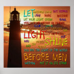 Mathew 5:14-16 Lighthouse 2 Posters