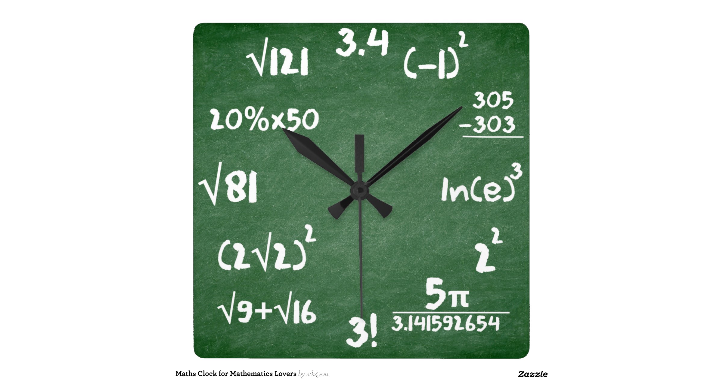 Maths clock for mathematics lovers r9bf54ca76a204416a8c79e23daeefbcd 