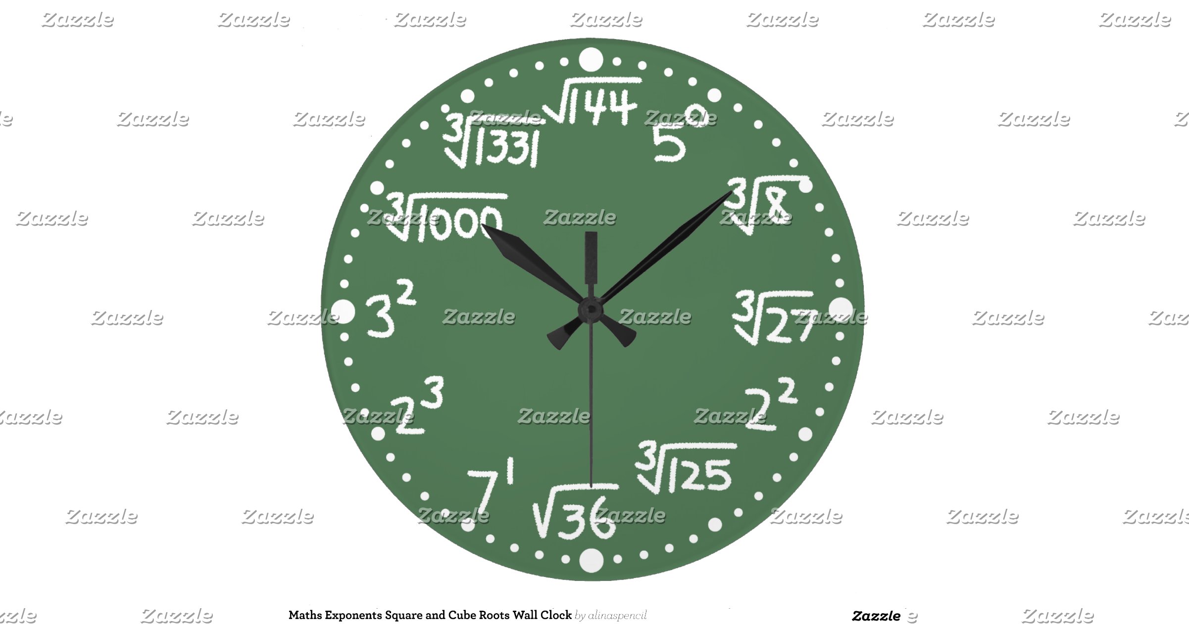 maths_exponents_square_and_cube_roots_wall_clock