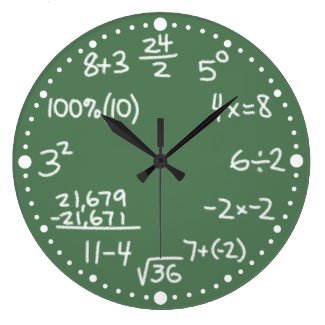 Maths Mathematical Equations Clock with Minutes