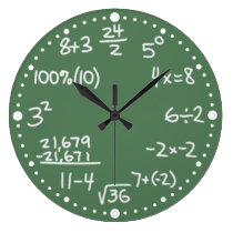 Maths Mathematical Equations Clock with Minutes at Zazzle