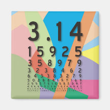 Maths: the colorful mathematical constant of Pi Fridge Magnet