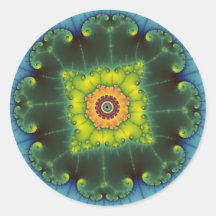 Matilda 1 - Fractal Art Round Stickers