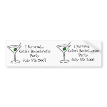 matini, matini, I Survived...Katie's Bacheloret... bumper stickers