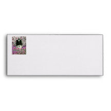 Matisse in Flowers - White & Black Papillon Dog Envelopes