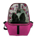 Matisse in Flowers - White & Black Papillon Dog Courier Bag