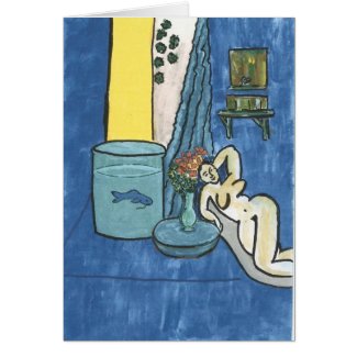 Matisse Style Nude with Fish card