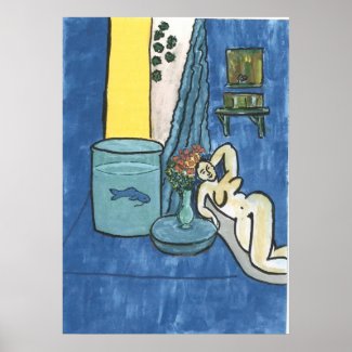 Matisse Style Nude with Fish print