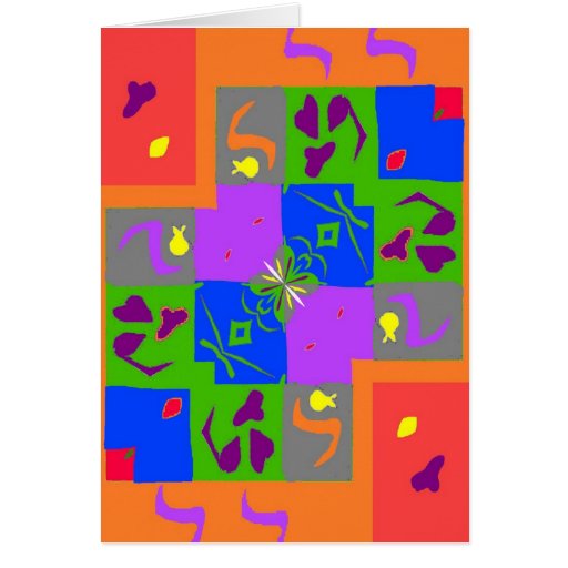 Matisse Style Shapes Greeting Card | Zazzle