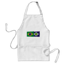 Mato Grosso & Brazil Waving Flags aprons