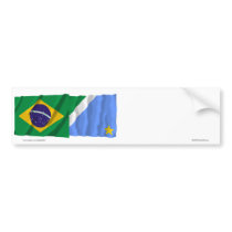 Mato Grosso do Sul & Brazil Waving Flags Bumper Sticker