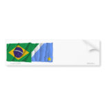 Mato Grosso do Sul &amp; Brazil Waving Flags Bumper Sticker