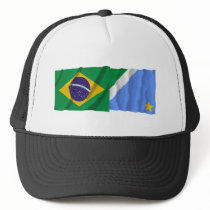 Mato Grosso do Sul & Brazil Waving Flags hats