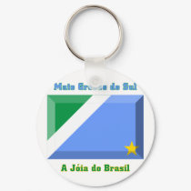 Mato Grosso do Sul Flag Gem keychains by Vexillophile Mato Grosso do Sul Flag Gem keychains