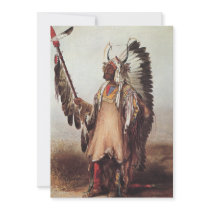 Mato-Tope, A Mandan Chief Portrait by Karl Bodmer Custom Invite