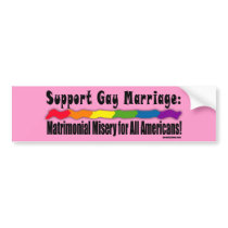 Matrimonial Misery Equality Bumper Sticker bumper stickers