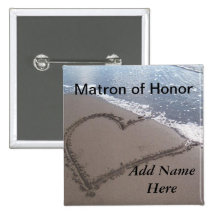Matron Of Honor Beach Wedding Button