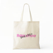 Matron of Honor Brides Bitch Pink Black Canvas Bags
