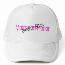 Matron of Honor Brides Bitch Pink Black Hats