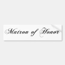 Matron of Honor Bumper Sticker