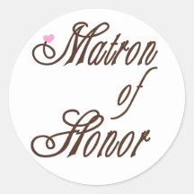 Matron of Honor Classy Browns Sticker