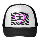 Matron Of Honor (Heart Zebra Stripes) Mesh Hats