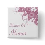 Matron Of Honor Mauve Bouquet Button