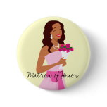 Matron Of Honor Pink Wedding Gown Button