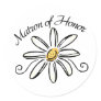 Matron of Honor Round Stickers