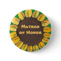 Matron of Honor Sunflower Button